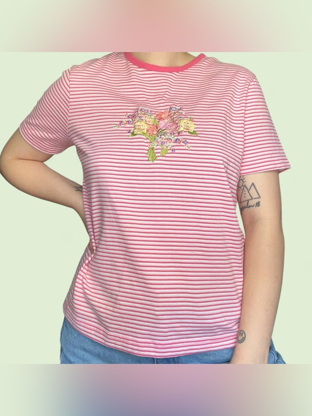 Vintage pink striped blouse